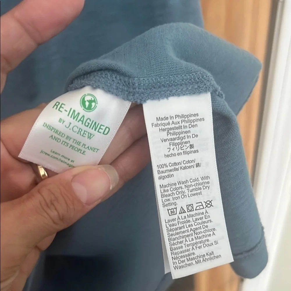J. Crew Slub Cotton Blue Polo Shirt with Relaxed Fit XXL